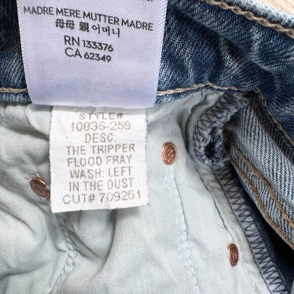 MOTHER Superior The Tripper Flood Fray Jeans Left in Dust Flare Denim Blue 26 - Picture 8 of 17